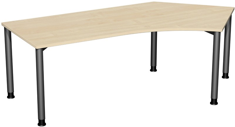 Speed Office Schreibtisch Freiform Ahorn 2.166 (B) x 1.130 (T) x 800 (H) mm MFC (Melaminbeschichtete Spanplatte)