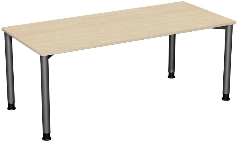 4 Fuß Flex Schreibtisch höhenverstellbar, 1800x800x680-800, Ahorn/Anthrazit