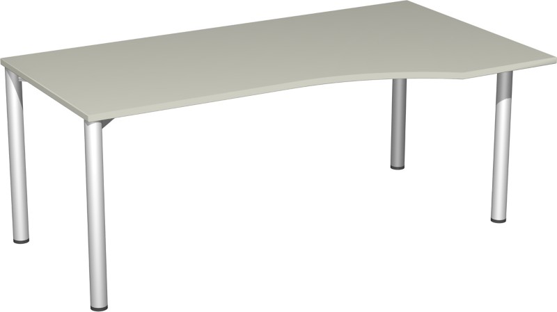 Speed Office Schreibtisch Freiform Hellgrau 1.800 (B) x 1.000 (T) x 720 (H) mm MFC (Melaminbeschichtete Spanplatte)
