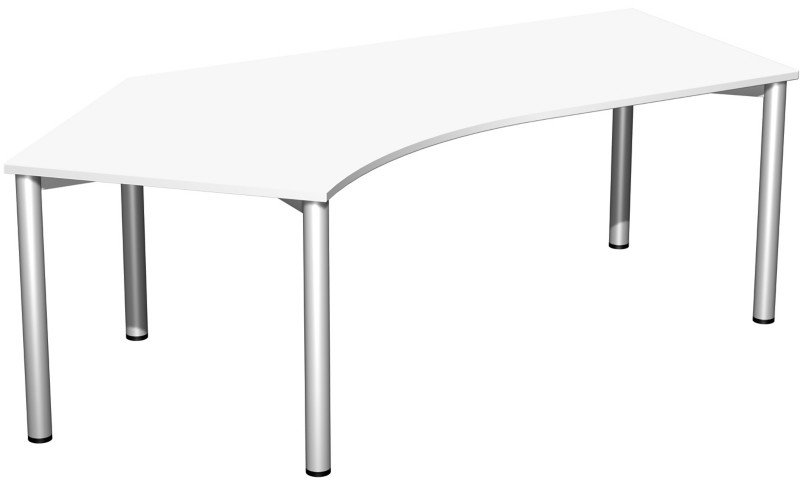 Speed Office Schreibtisch Freiform Weiß 2.166 (B) x 1.130 (T) x 720 (H) mm MFC (Melaminbeschichtete Spanplatte)