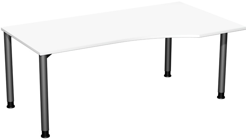 Speed Office Schreibtisch Freiform Weiß 1.800 (B) x 1.000 (T) x 800 (H) mm MFC (Melaminbeschichtete Spanplatte)