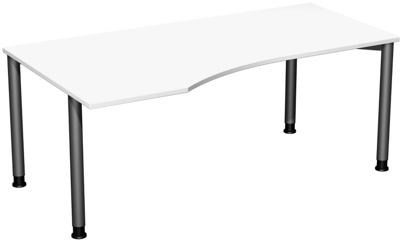 Speed Office Schreibtisch Freiform Weiß 1.800 (B) x 1.000 (T) x 800 (H) mm MFC (Melaminbeschichtete Spanplatte)