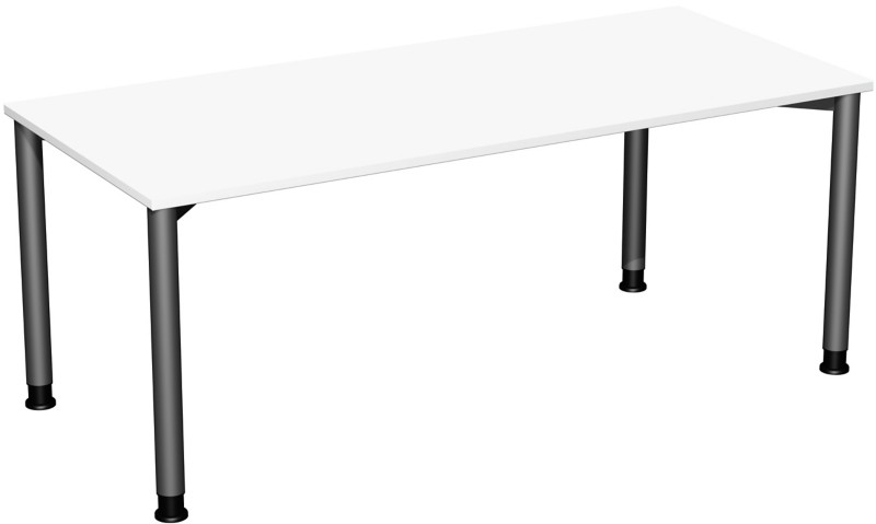 4 Fuß Flex Schreibtisch höhenverstellbar, 1800x800x680-800, Weiß/Anthrazit