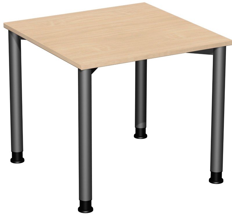 4 Fuß Flex Schreibtisch höhenverstellbar, 800x800x680-800, Buche/Anthrazit