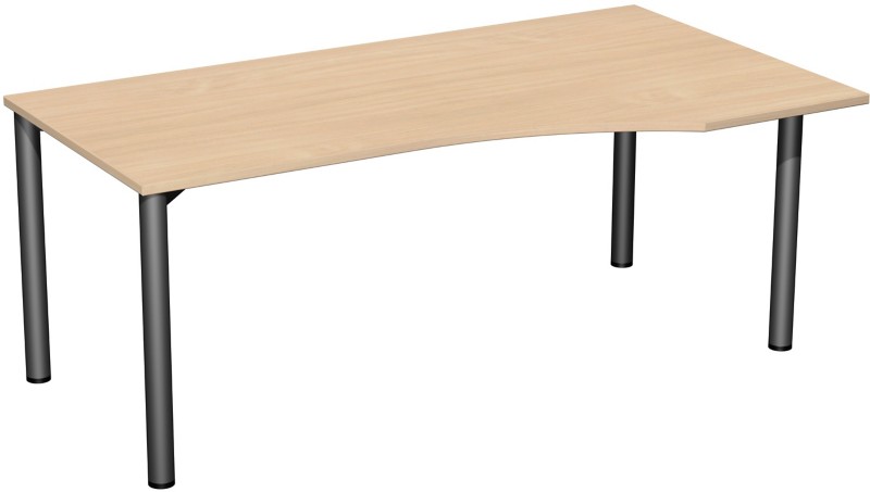 Thumbnail - Speed Office Schreibtisch Freiform Buche 1.800 (B) x 1.000 (T) x 720 (H) mm MFC (Melaminbeschichtete Spanplatte)