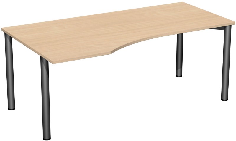 Thumbnail - Speed Office Schreibtisch Freiform Buche 1.800 (B) x 1.000 (T) x 720 (H) mm MFC (Melaminbeschichtete Spanplatte)
