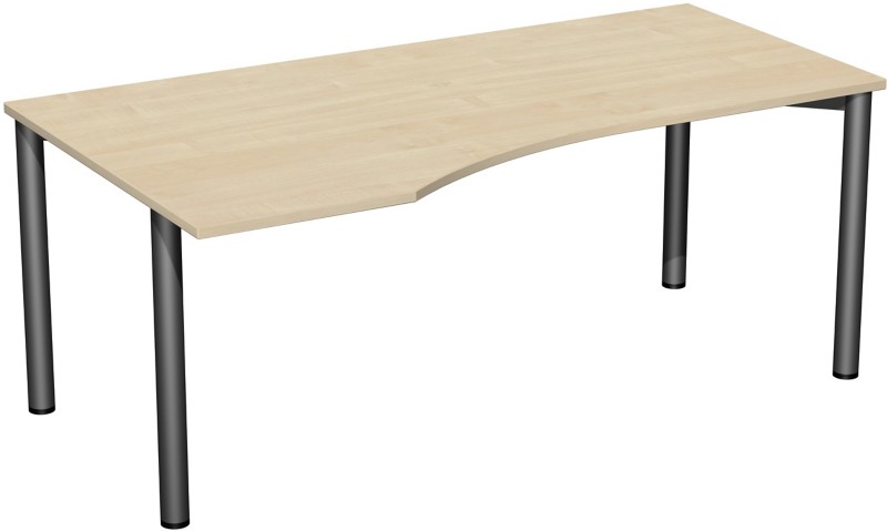 Thumbnail - Speed Office Schreibtisch Freiform Ahorn 1.800 (B) x 1.000 (T) x 720 (H) mm MFC (Melaminbeschichtete Spanplatte)
