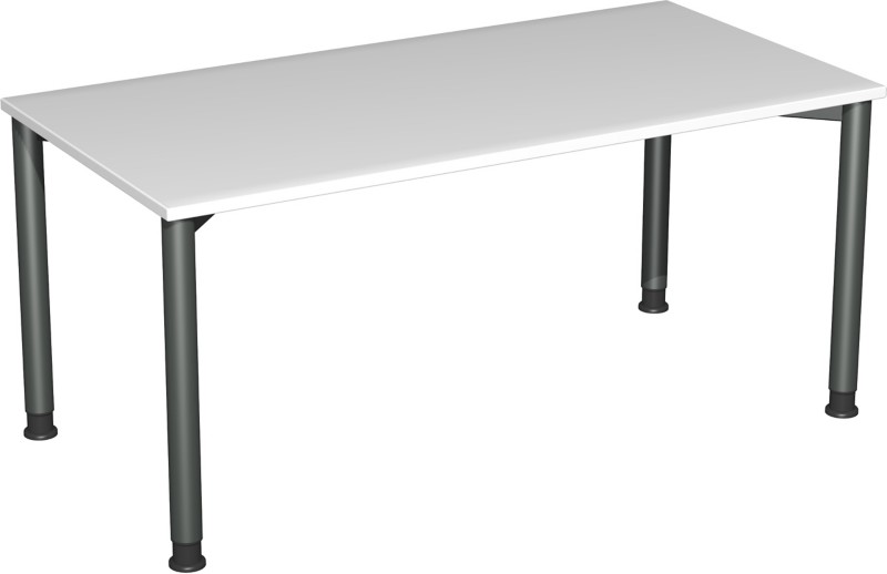 4 Fuß Flex Schreibtisch höhenverstellbar, 1600x800x680-800, Lichtgrau/Anthrazit