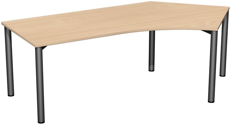 Thumbnail - Speed Office Schreibtisch Freiform Buche 2.166 (B) x 1.130 (T) x 720 (H) mm MFC (Melaminbeschichtete Spanplatte)
