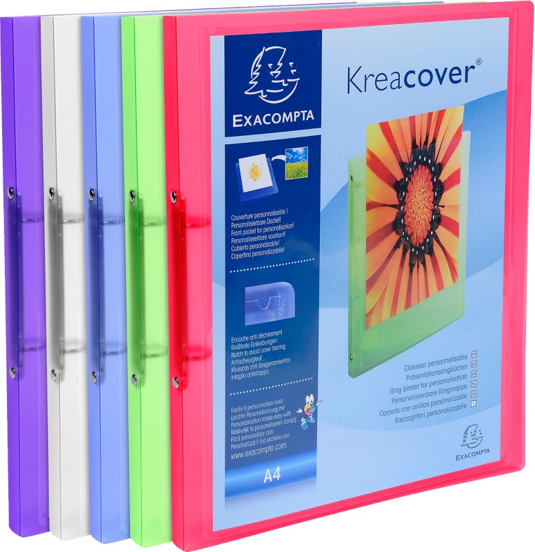 Thumbnail - Exacompta Ringbuch Polypropylen DIN A4 2 Ringe 15 mm Farbig sortiert 20 Stück