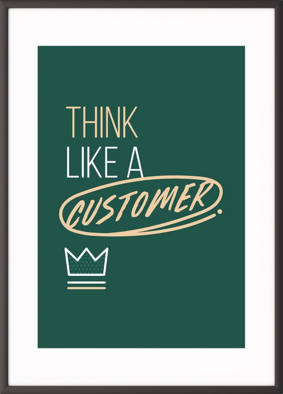 Paperflow Wandbild "Think like a customer" 300 x 400 mm