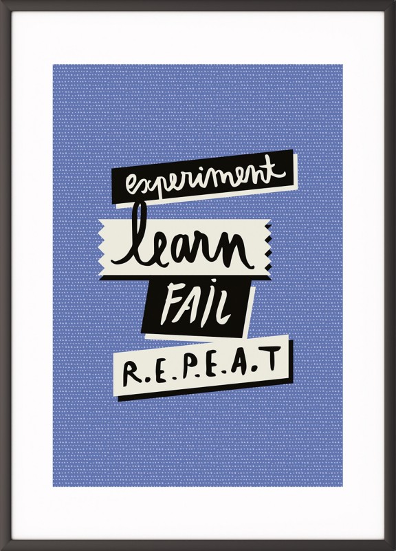 Paperflow Wandbild "Experiment learn fail repeat" 300 x 400 mm