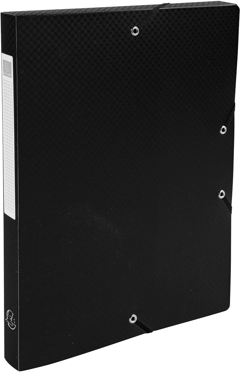 Exacompta Opak Filing Box 59681E A4 Pp (Polypropylene) 25 (W) X 33 (H) Cm Black 2.5 Cm Pack Of 8