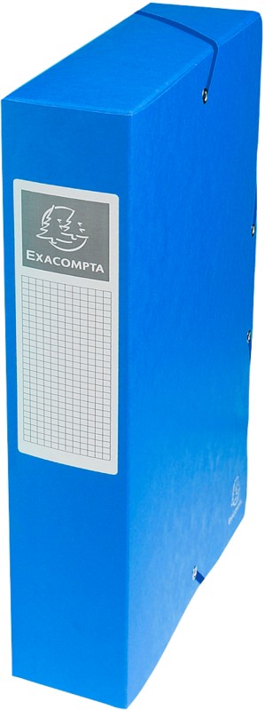 Exacompta Filing Box 50602E A4 Mottled Pressboard 25 (W) X 33 (H) Cm Blue 6.0 Cm Pack Of 8