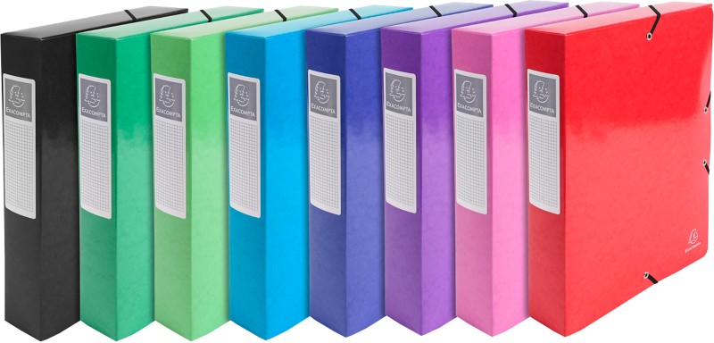 Exacompta Archivboxen 50629E DIN A4+ Farbig sortiert Beschichteter Manila Karton 25 x 33 cm 8 Stück