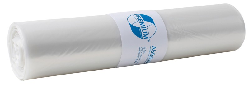 DEISS LDPE Premium Mittlere Belastung Müllsäcke 120 L Transparent PE (Polyethylen) 60 Mikron 25 Stück