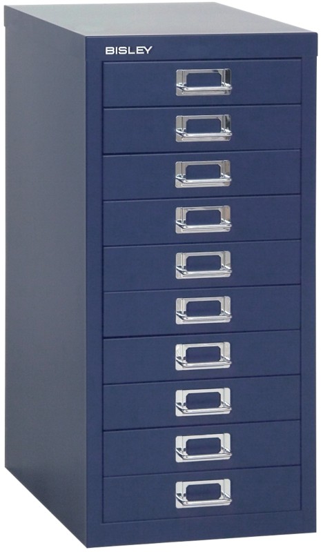 Bisley Filing Cabinet with 10 Drawers H2910NL 280 x 380 x 590mm Blue