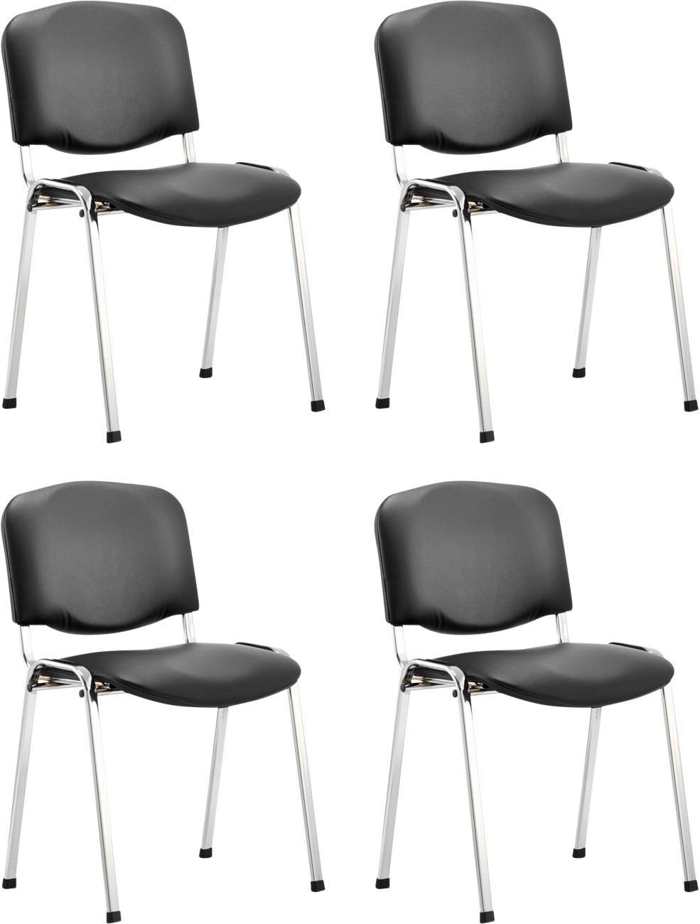 ISO Stacking Chair Black Vinyl Chrome Frame MOQ of 4 - Priced - Image 3