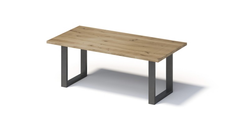 Bisley Fortis Table Regular, 2000 x 1000 mm, gerade Kante, geölte Oberfläche, O-Gestell, Oberfläche: P natürlich / Geste...