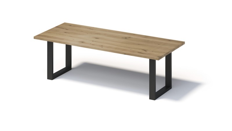 Bisley Fortis Konferenztisch Rechteckig Eiche O-Fuß-Gestell 2.400 (B) x 1.000 (T) x 740 (H) mm Holz, Stahl