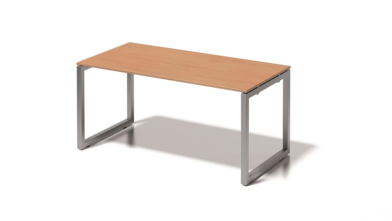 Bisley Cito Schreibtisch Rechteckig Buche O-Fuß-Gestell 1.600 (B) x 800 (T) x 740 (H) mm MFC (Melaminbeschichtete Spanplatte), Stahl 1047885