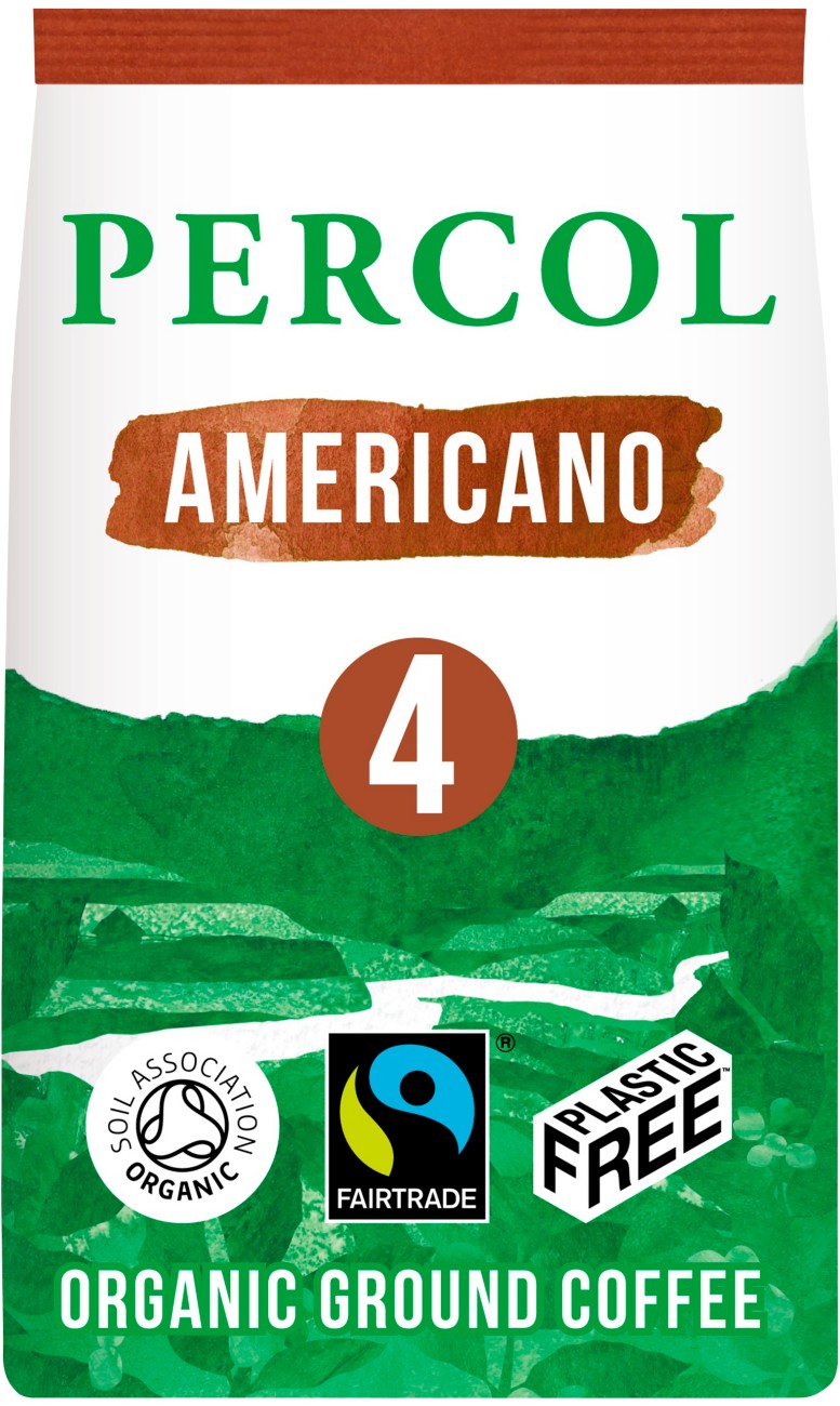 Percol Organic Ground Coffee Americano 4 Medium 200 G