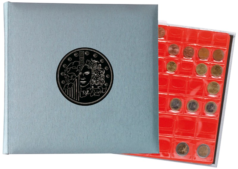 Thumbnail - Münzalbum 24,5x25cm Metallic Grau 5 Seiten x 43 Fächer