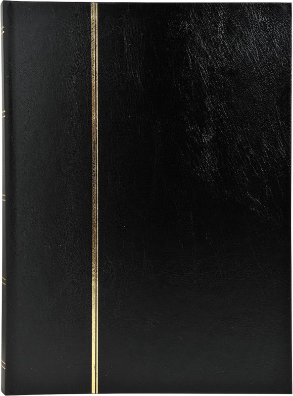 Briefmarkenalbum mit Kunstledereinband Schwarz 64 Seiten
