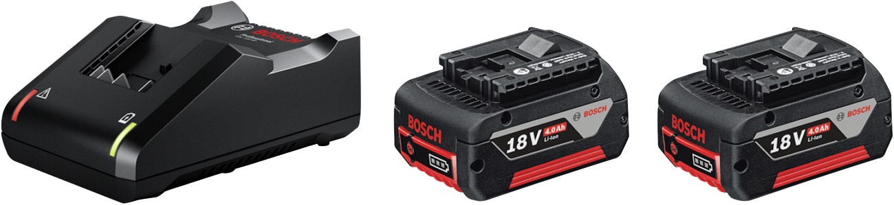 Bosch 2x 4.0Ah + GAL 18V-40 18 V 4 Lithium-Ionen (Li-Ionen) Akku 1050461