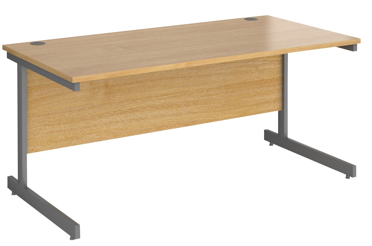 Dams International Contract 25 Straight Desk Rectangular Oak Cantilever 1,600 (W) X 800 (D) X 725 (H) Mm Mfc (Melamine Faced Chipboard)