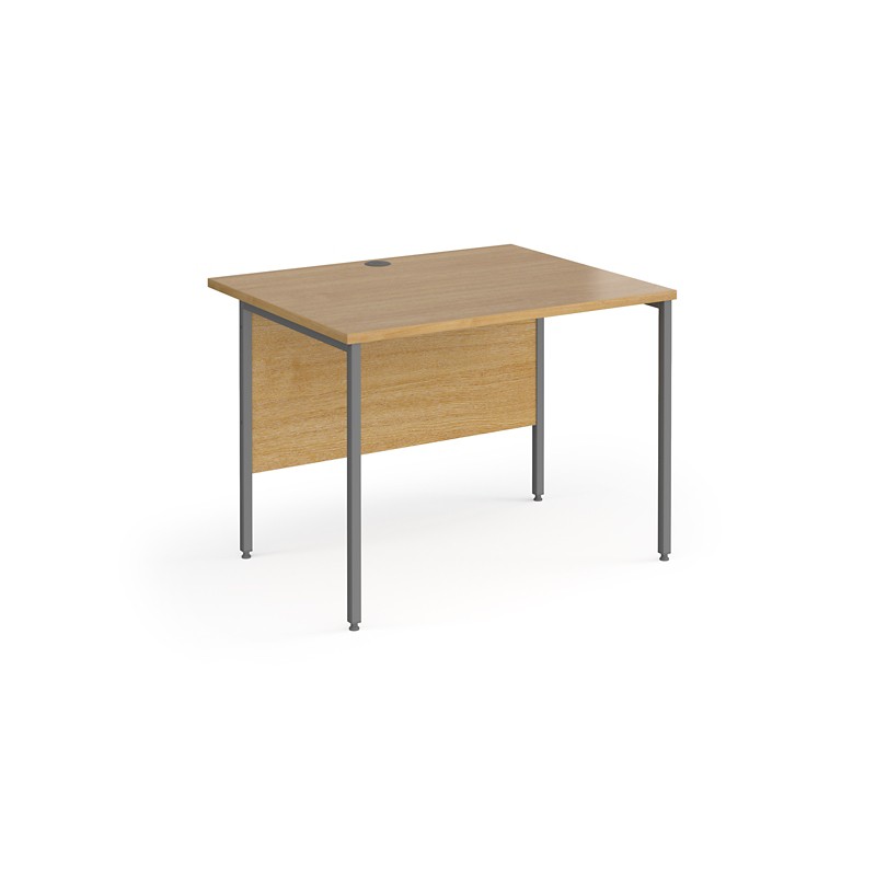 Dams International Rectangular Straight Desk with Oak Coloured MFC Top and Graphite H-Frame Legs Contract 25 1000 x 800 x 725mm