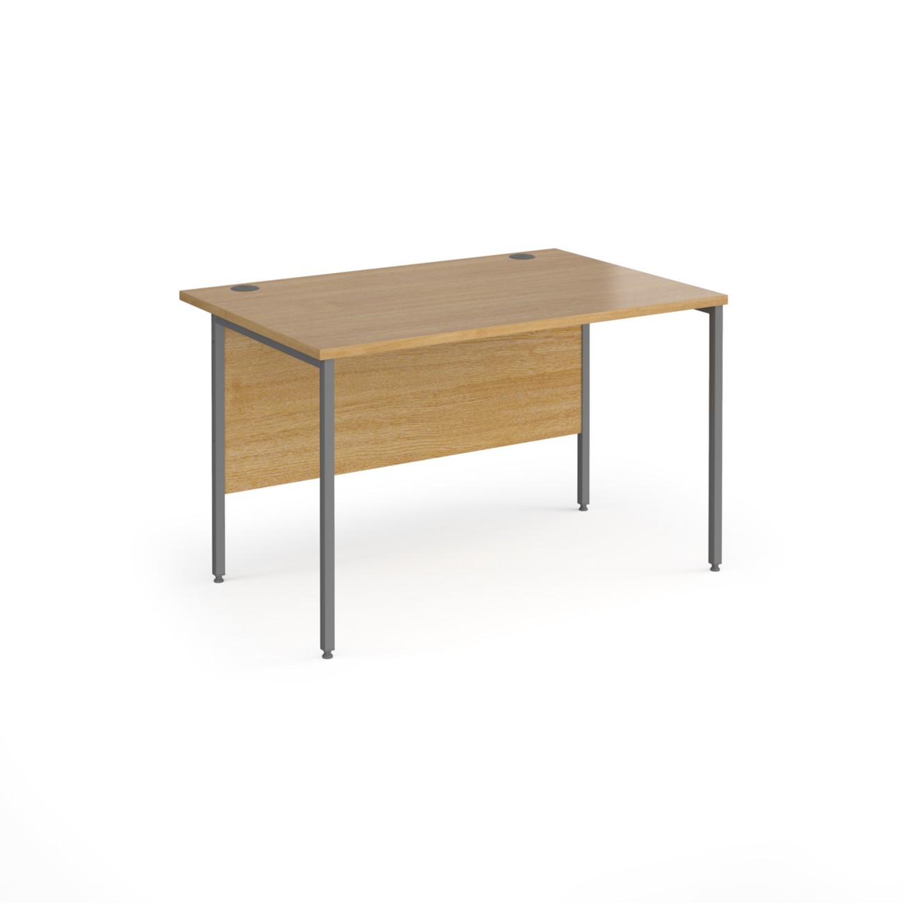 Dams International Contract 25 Straight Desk Rectangular Oak H-Frame 1,200 (W) X 800 (D) X 725 (H) Mm Mfc (Melamine Faced Chipboard)