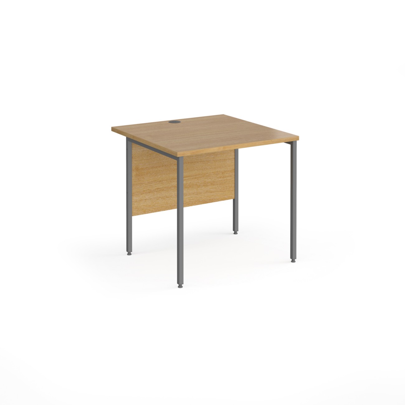 Dams International Contract 25 Straight Desk Rectangular Oak H-Frame 800 (W) X 800 (D) X 725 (H) Mm Mfc (Melamine Faced Chipboard)