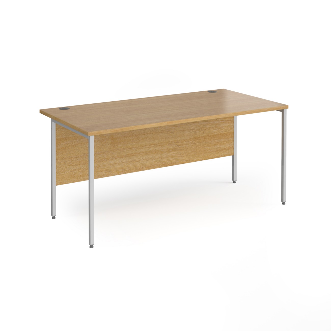 Dams International Contract 25 Straight Desk Rectangular Oak H-Frame 1,600 (W) X 800 (D) X 725 (H) Mm Mfc (Melamine Faced Chipboard)