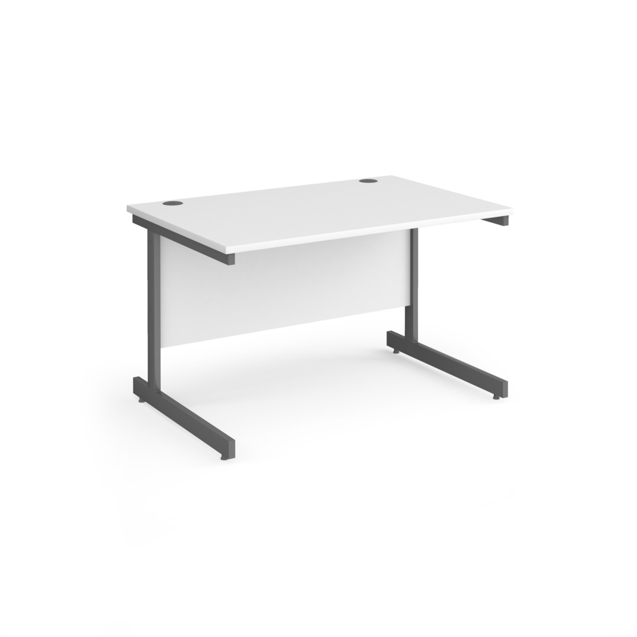 Dams International Contract 25 Straight Desk Rectangular White Cantilever 1,200 (W) X 800 (D) X 725 (H) Mm Mfc (Melamine Faced Chipboard)