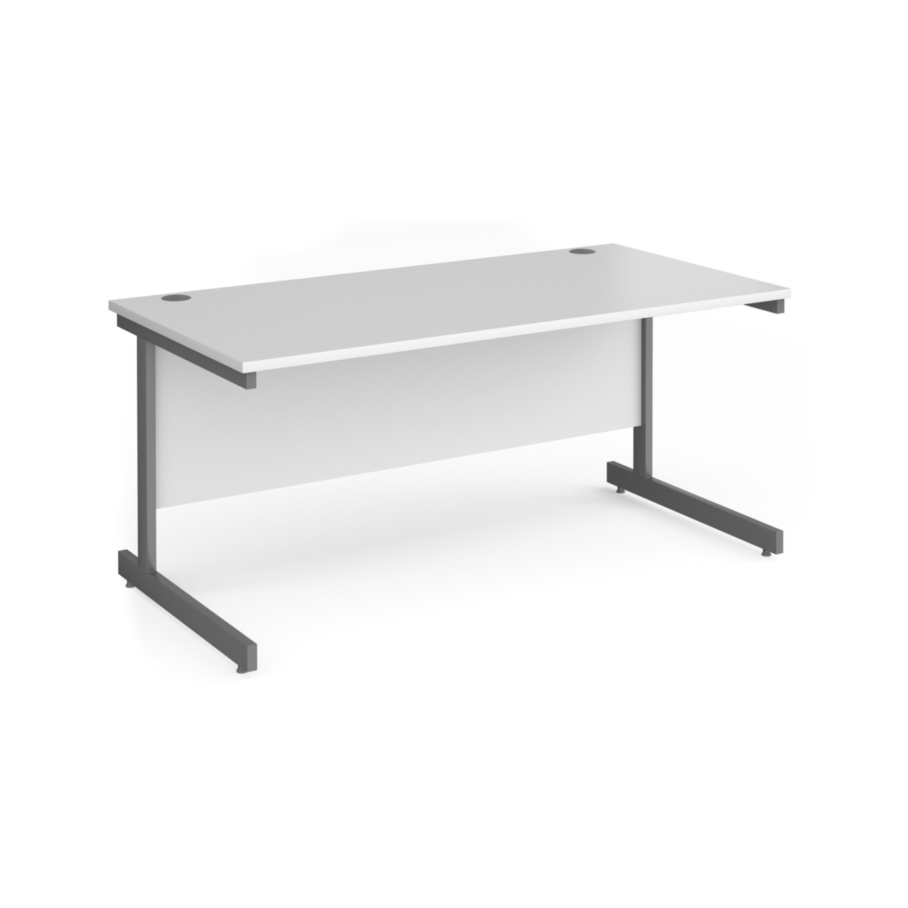 Dams International Contract 25 Straight Desk Rectangular White Cantilever 1,600 (W) X 800 (D) X 725 (H) Mm Mfc (Melamine Faced Chipboard)