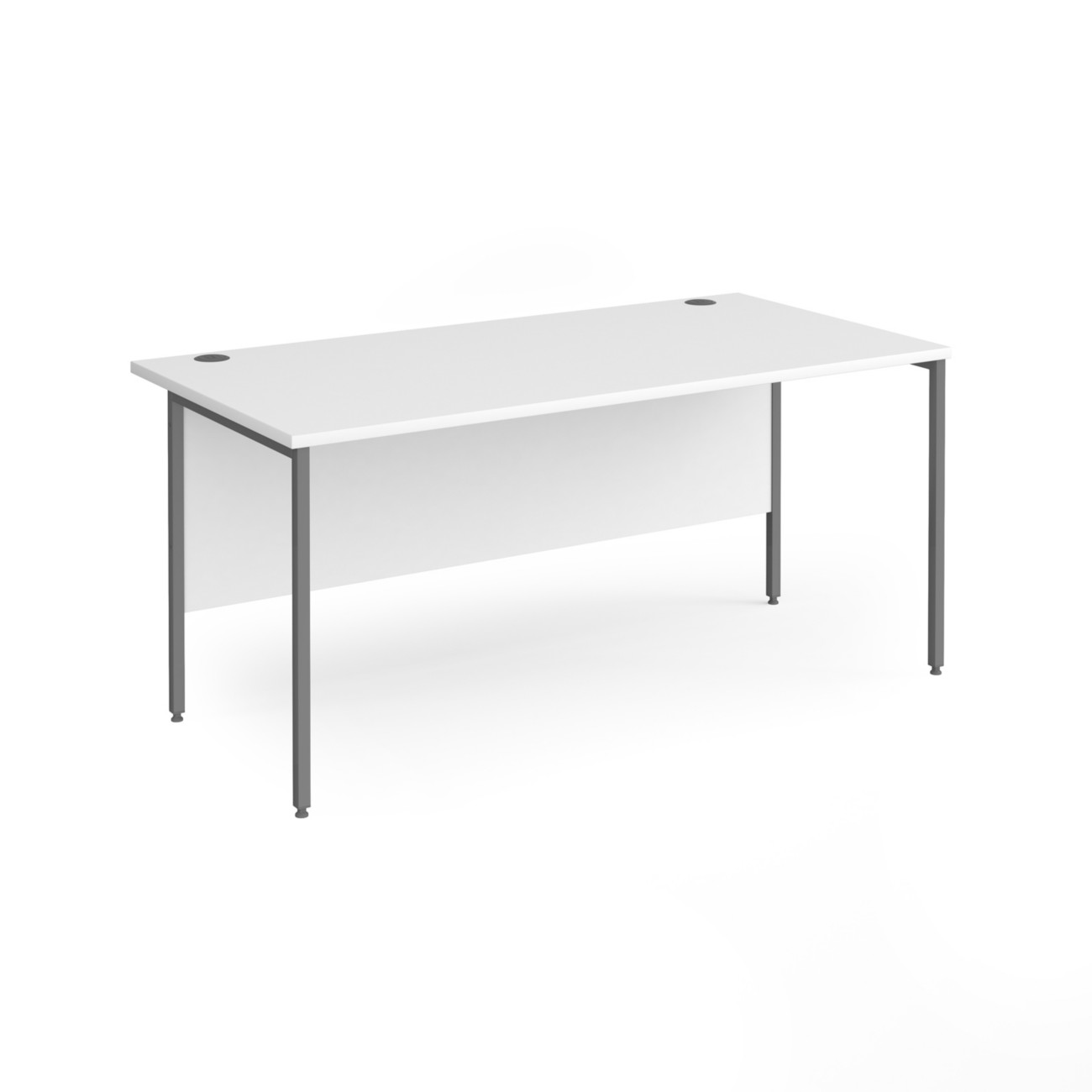 Dams International Contract 25 Straight Desk Rectangular White H-Frame 1,600 (W) X 800 (D) X 725 (H) Mm Mfc (Melamine Faced Chipboard)