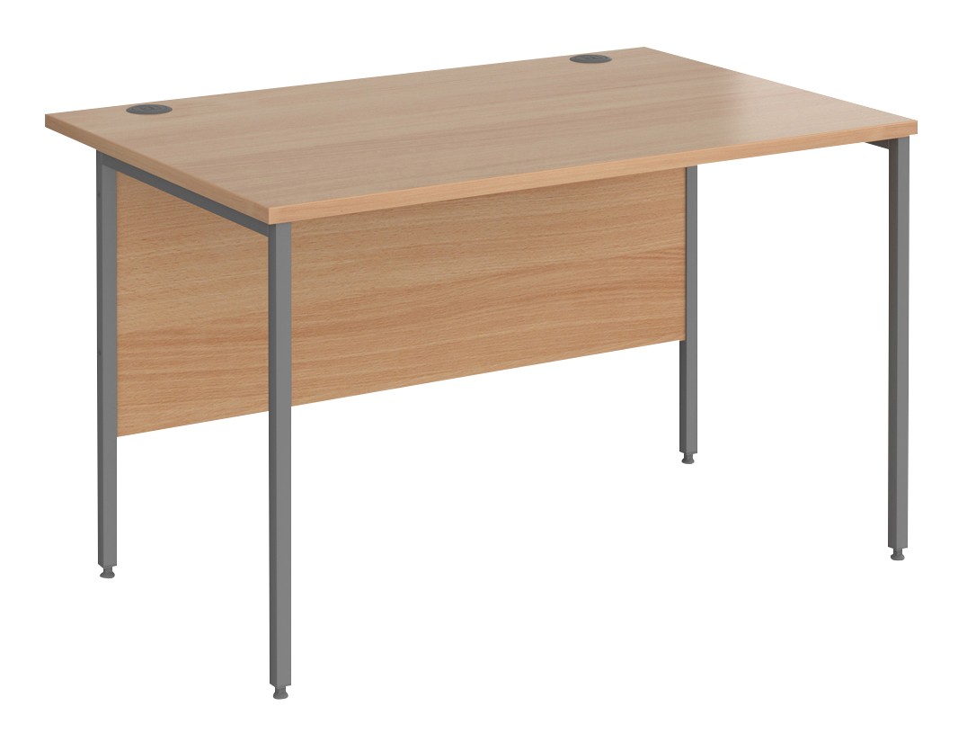 Dams International Contract 25 Straight Desk Rectangular Beech H-Frame 1,200 (W) X 800 (D) X 725 (H) Mm Mfc (Melamine Faced Chipboard)
