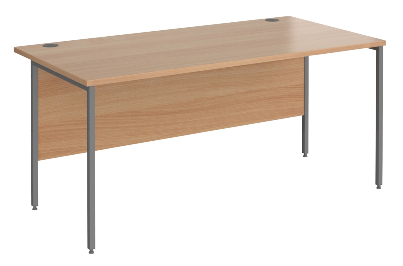 Dams International Contract 25 Straight Desk Rectangular Beech H-Frame 1,600 (W) X 800 (D) X 725 (H) Mm Mfc (Melamine Faced Chipboard)