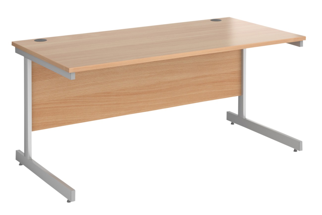 Dams International Contract 25 Straight Desk Rectangular Beech Cantilever 1,600 (W) X 800 (D) X 725 (H) Mm Mfc (Melamine Faced Chipboard)