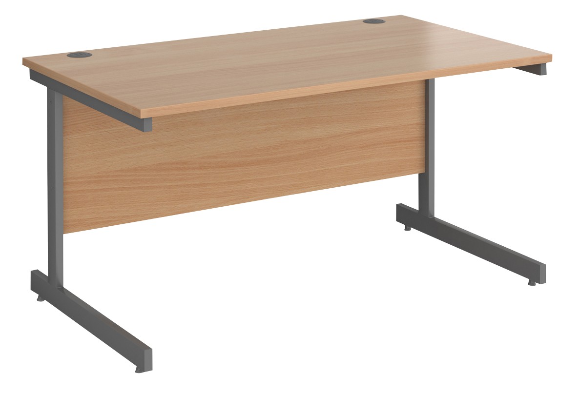 Dams International Contract 25 Straight Desk Rectangular Beech Cantilever 1,400 (W) X 800 (D) X 725 (H) Mm Mfc (Melamine Faced Chipboard)