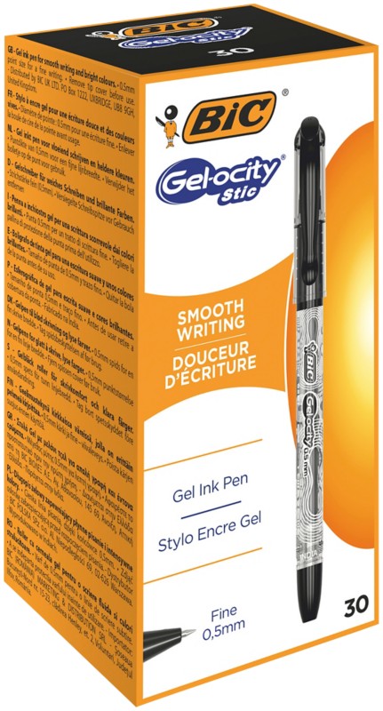 BIC Gelocity Tintenroller 0,5 mm Schwarz 30 Stück