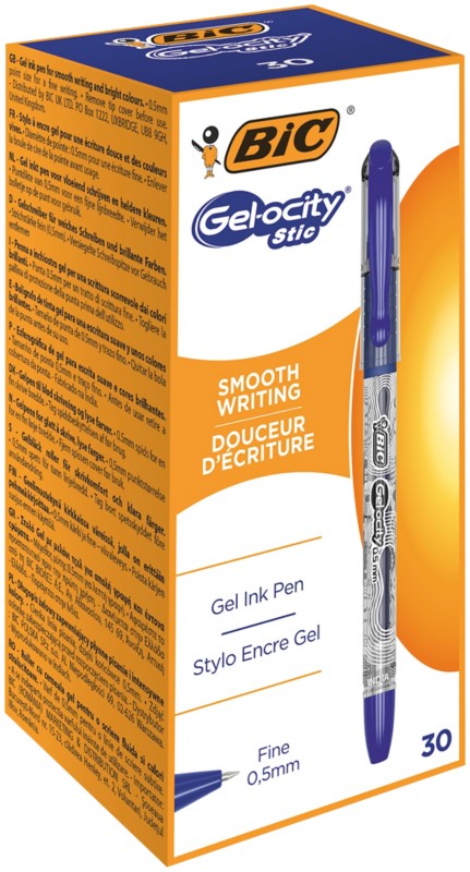 BIC Gelocity Tintenroller 0,5 mm Blau 30 Stück