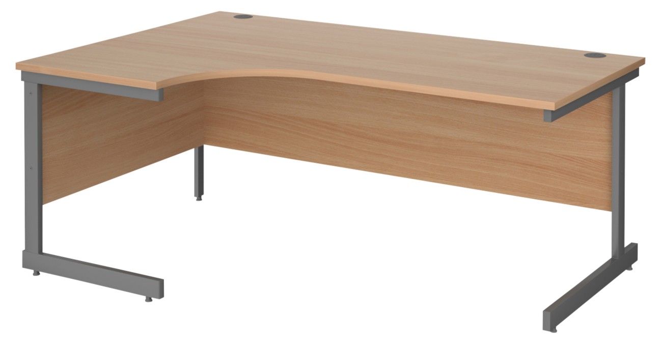 Dams International Contract 25 Left Hand Corner Desk Corner Beech Cantilever 1,800 (W) X 1,200 (D) X 725 (H) Mm Mfc (Melamine Faced Chipboard)