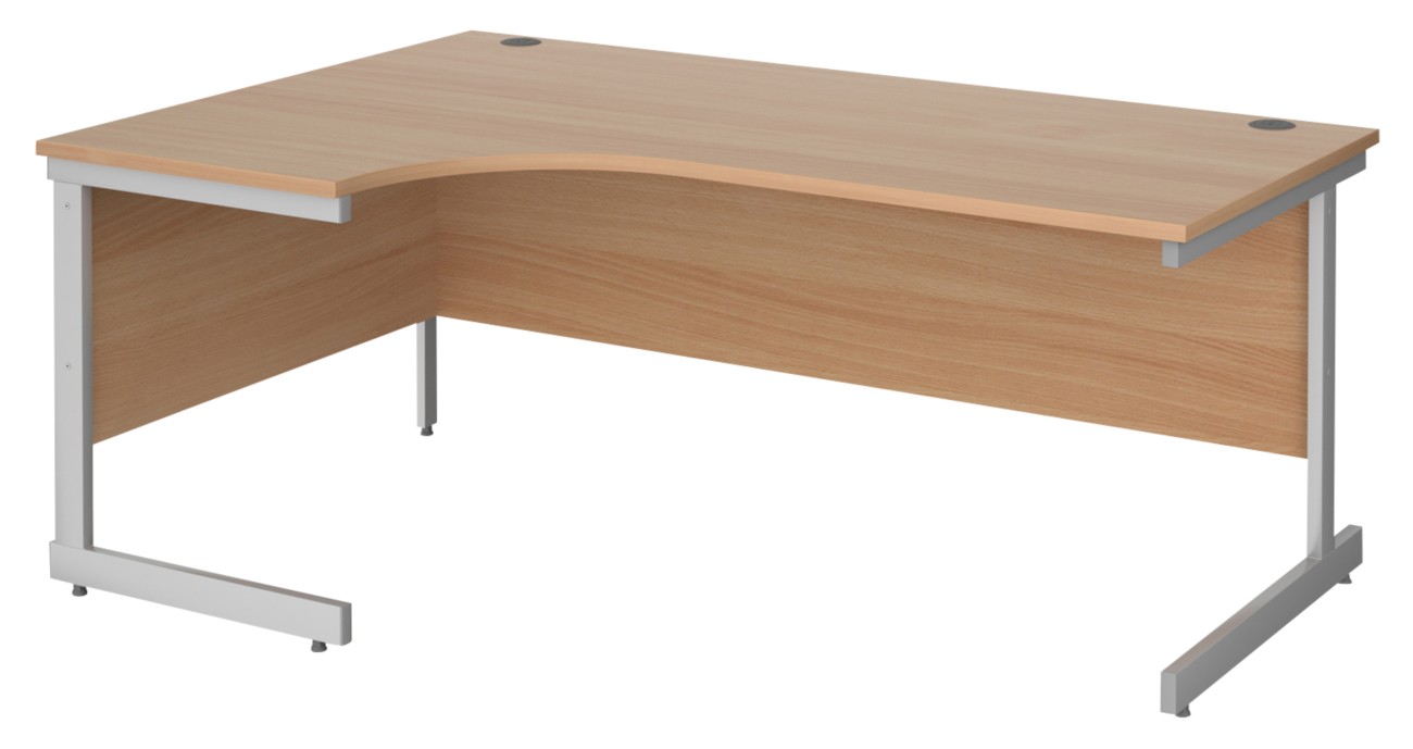 Dams International Contract 25 Left Hand Corner Desk Corner Beech Cantilever 1,800 (W) X 1,200 (D) X 725 (H) Mm Mfc (Melamine Faced Chipboard)