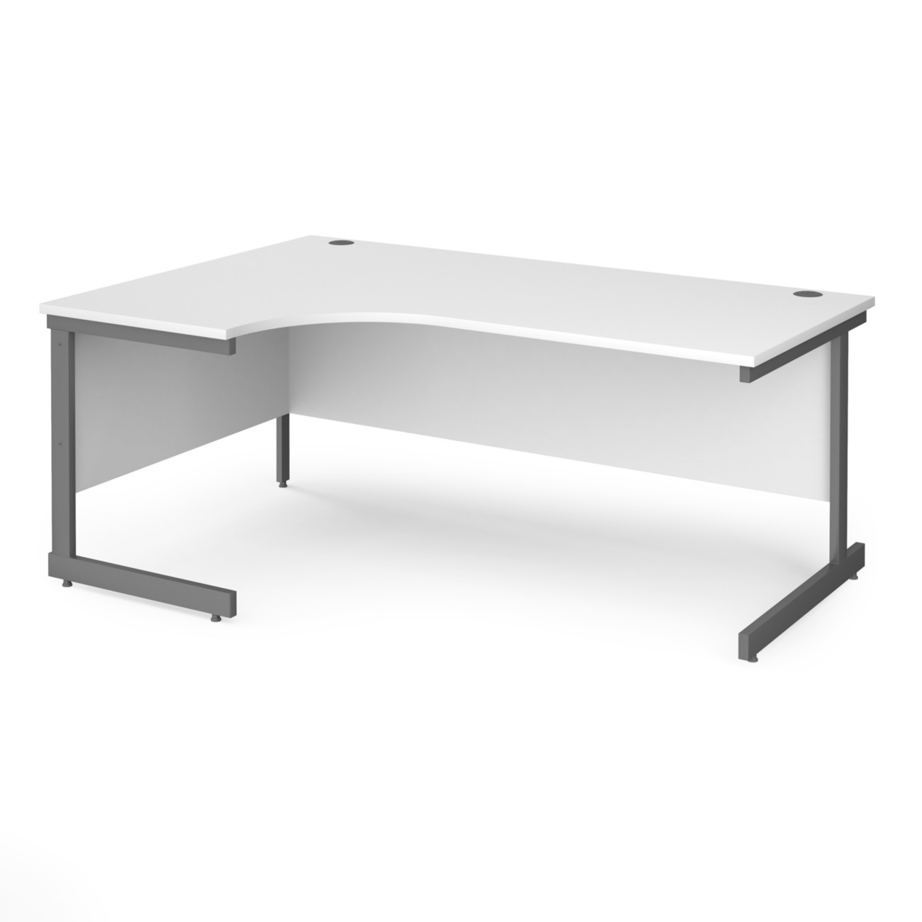 Dams International Contract 25 Left Hand Corner Desk Corner White Cantilever 1,800 (W) X 1,200 (D) X 725 (H) Mm Mfc (Melamine Faced Chipboard)