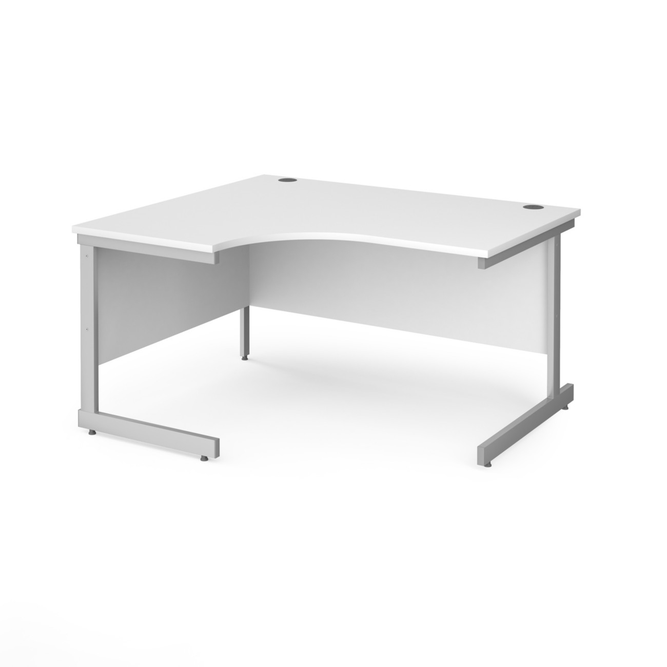 Dams International Contract 25 Left Hand Corner Desk Corner White Cantilever 1,400 (W) X 1,200 (D) X 725 (H) Mm Mfc (Melamine Faced Chipboard)