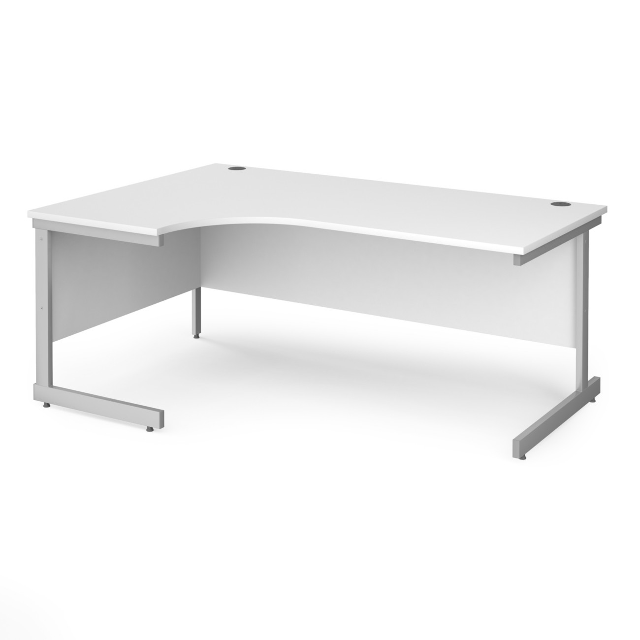Dams International Contract 25 Left Hand Corner Desk Corner White Cantilever 1,800 (W) X 1,200 (D) X 725 (H) Mm Mfc (Melamine Faced Chipboard)