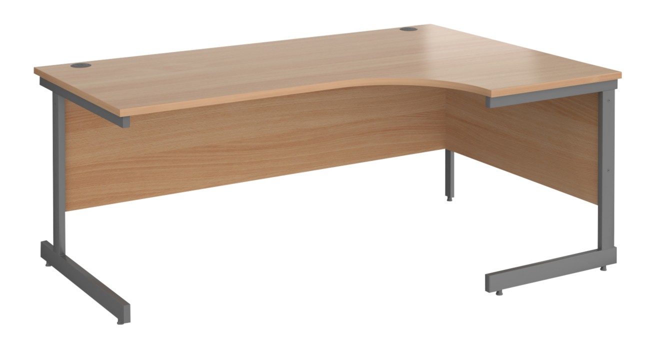 Dams International Contract 25 Right Hand Corner Desk Corner Beech Cantilever 1,800 (W) X 1,200 (D) X 725 (H) Mm Mfc (Melamine Faced Chipboard)