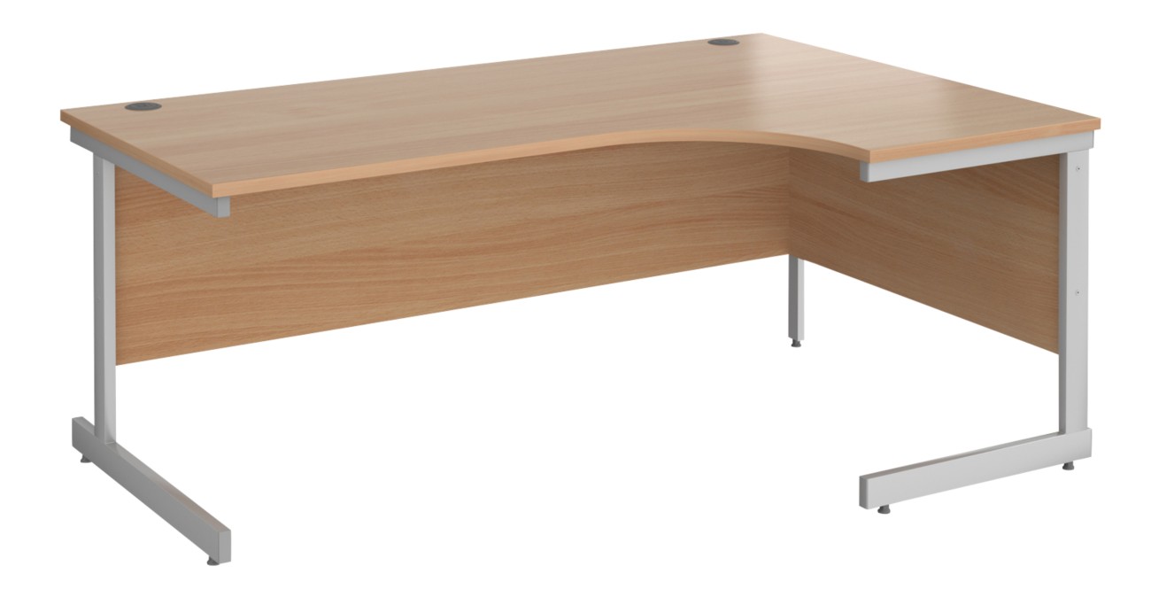 Dams International Contract 25 Right Hand Corner Desk Corner Beech Cantilever 1,800 (W) X 1,200 (D) X 725 (H) Mm Mfc (Melamine Faced Chipboard)